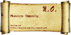 Musics Ompoly névjegykártya